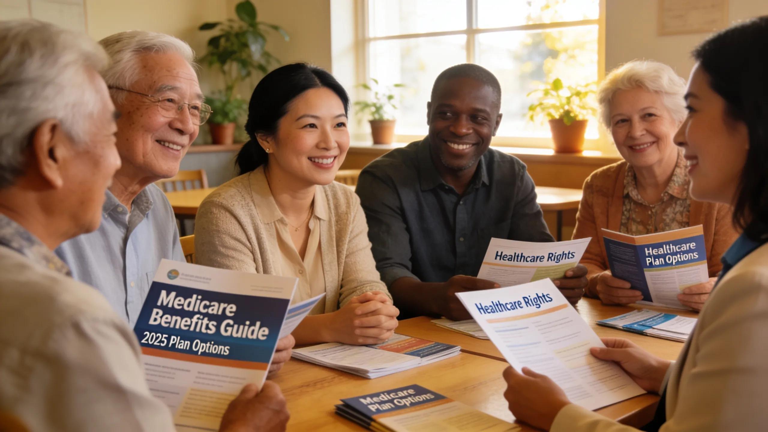 Seniors participating in a community health workshop about Medicare options