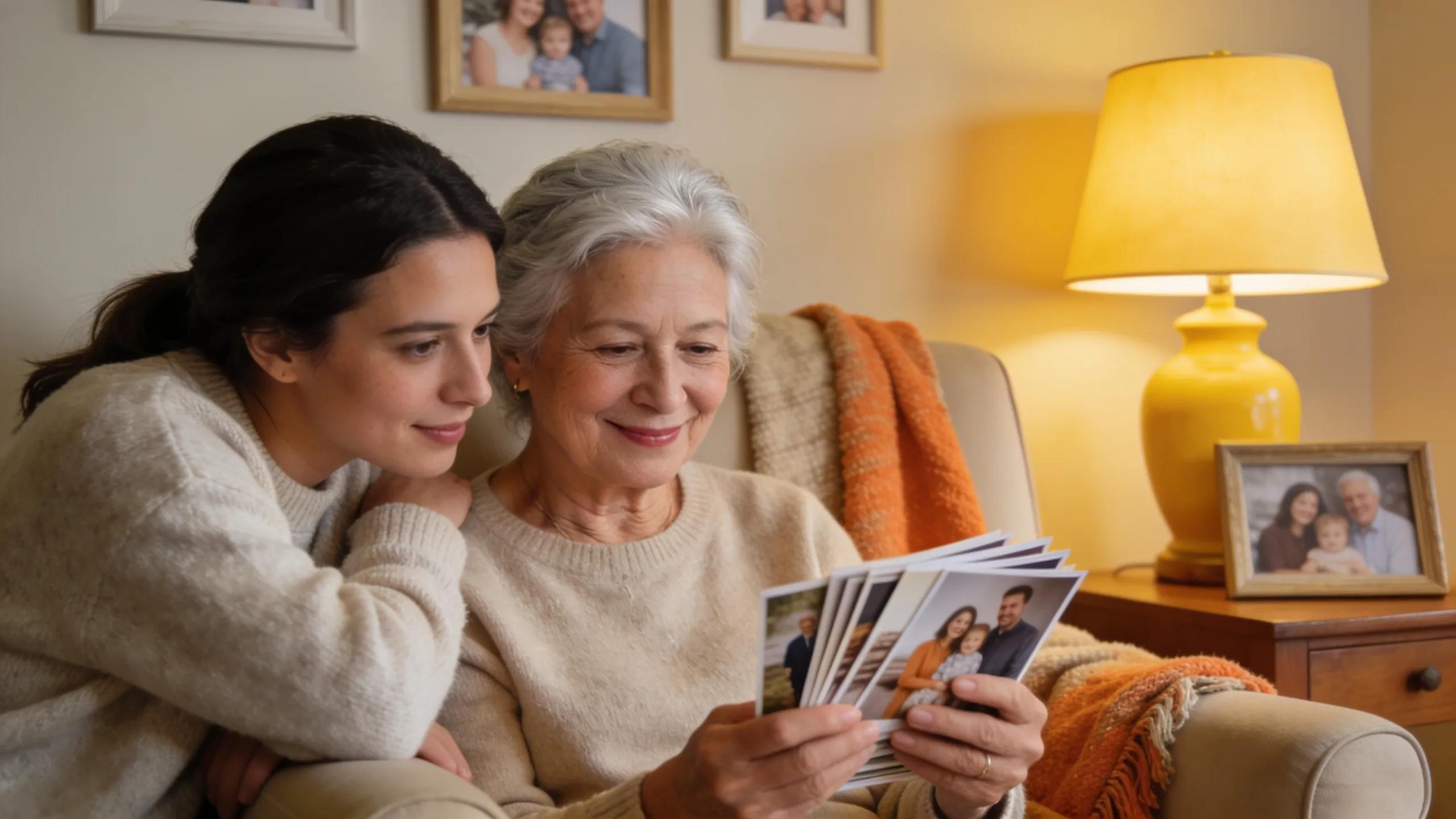 Elderly woman discussing final expense insurance with a loved one, focusing on family support and planning.