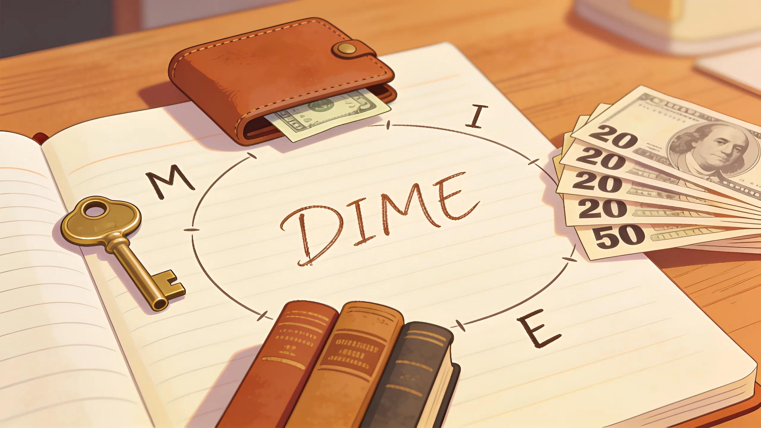 Visual representation of the DIME method components for calculating life insurance coverage.