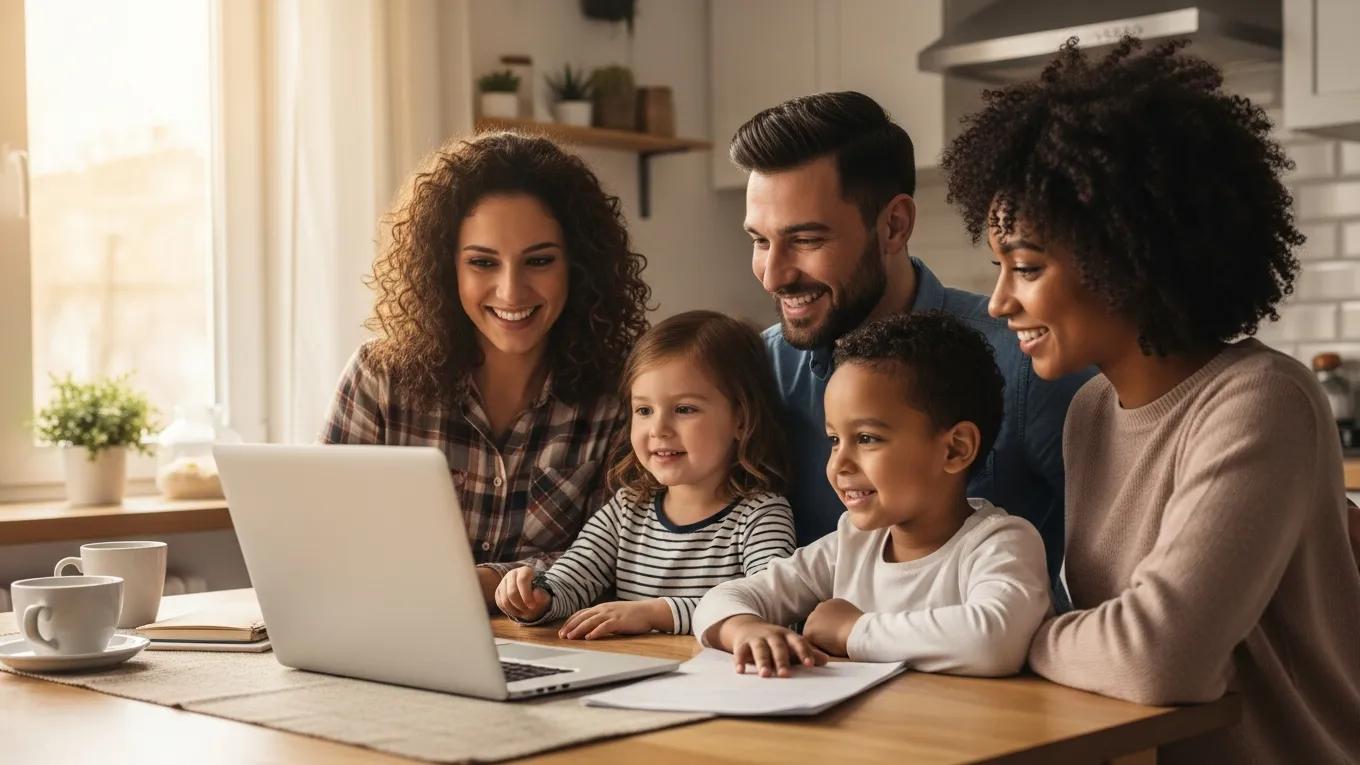 Family discussing affordable health insurance options at home