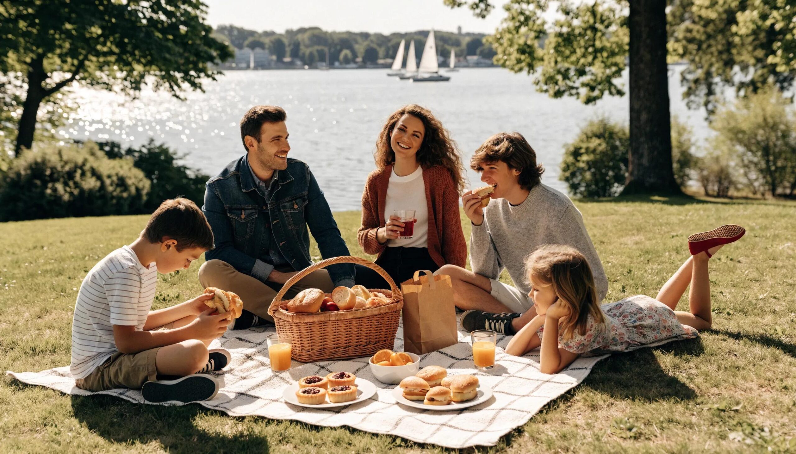 Family enjoying a picnic, representing the peace of mind from effective financial planning and retirement security