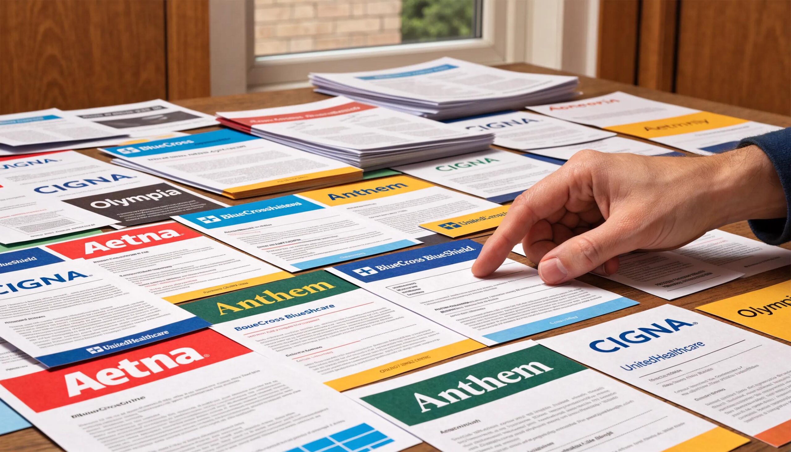 Person selecting among various health insurance plans